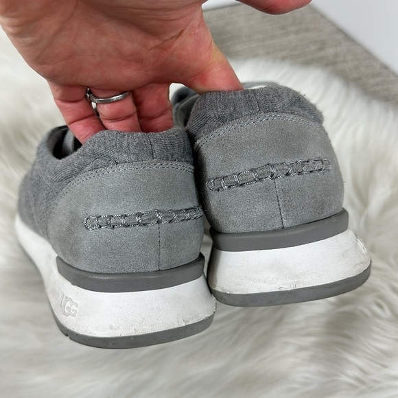 UGG Gray Adaleen Jersey Knit Lace Up Sneakers 9.5 - Picture 4 of 7